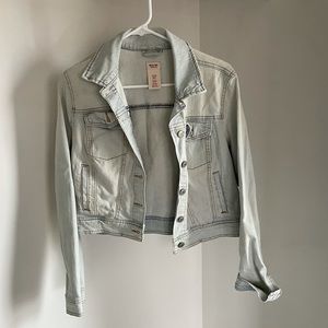 Cropped Light-Wash Jean Jacket